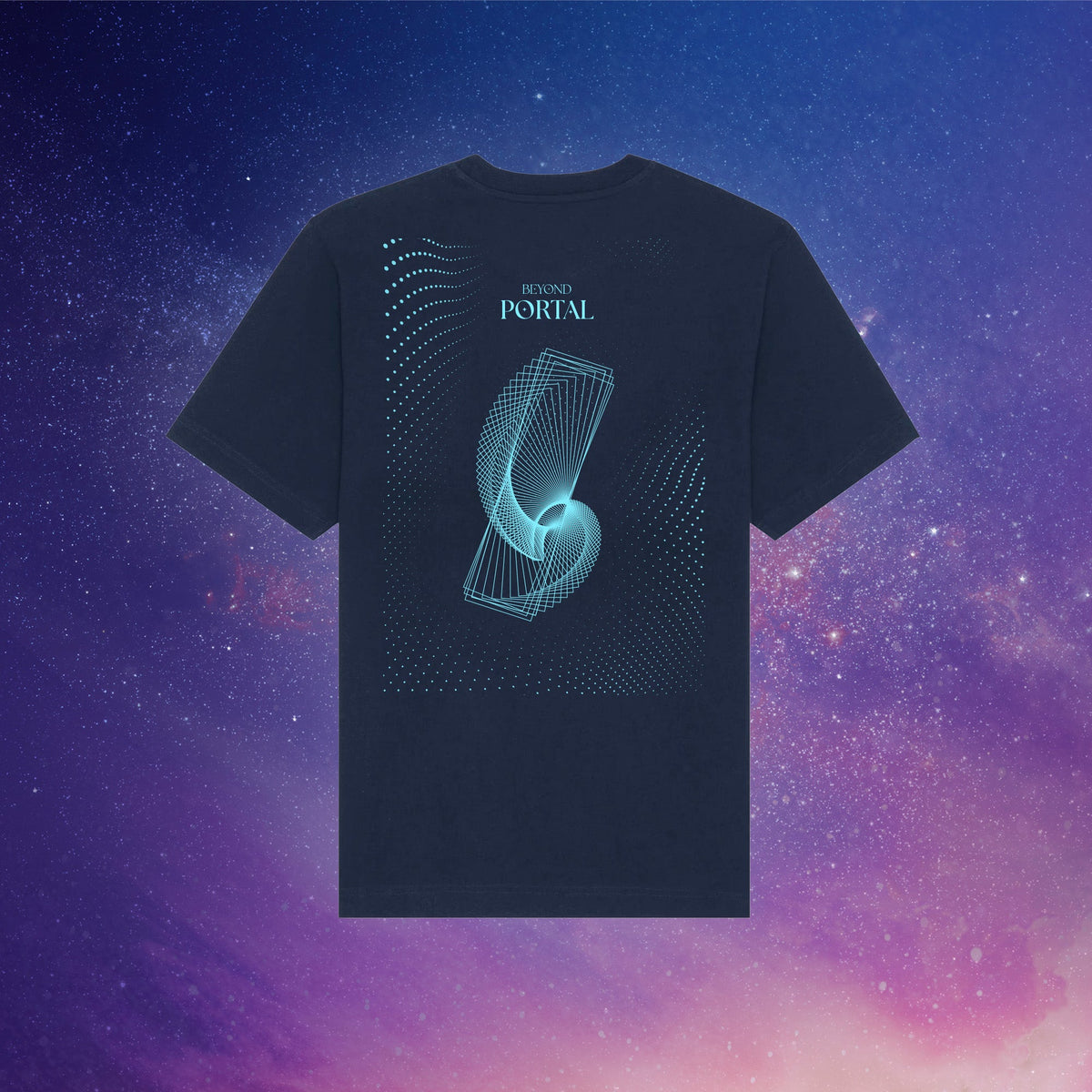 Beyond Portal | Back Print | Navy T-Shirt - Organic Apparel by The Ei8ht