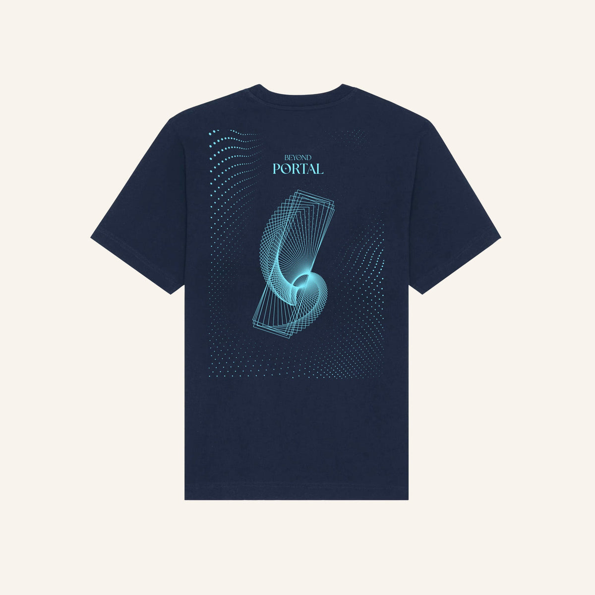 Beyond Portal | Back Print | Navy T-Shirt - Organic Apparel by The Ei8ht