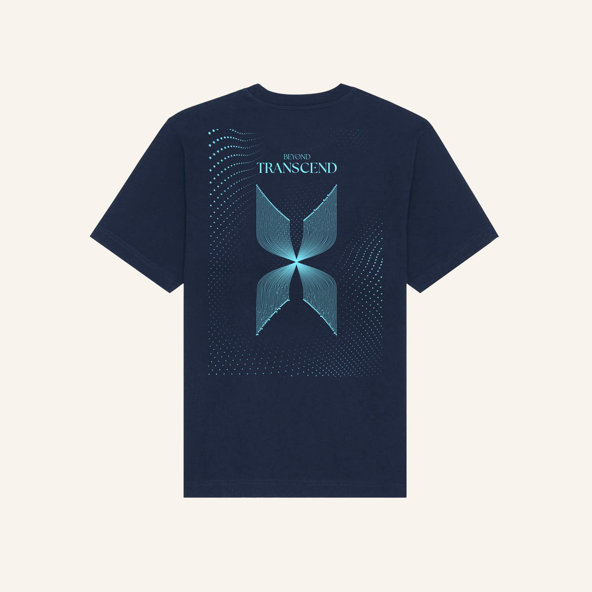 Beyond Transcend | Back Print | Navy T-Shirt - Organic Apparel by The Ei8ht