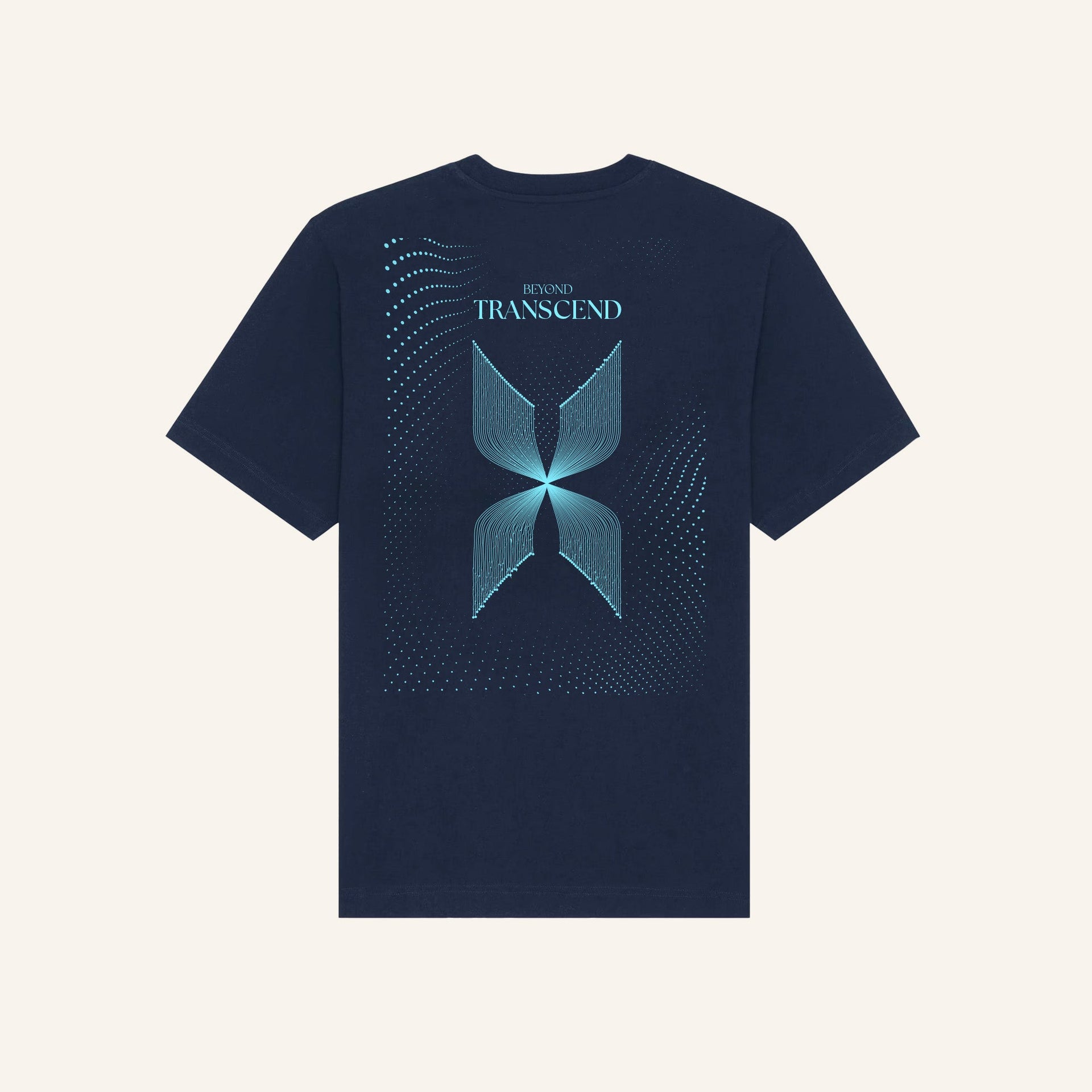 Beyond Transcend | Back Print | Navy T-Shirt - Organic Apparel by The Ei8ht