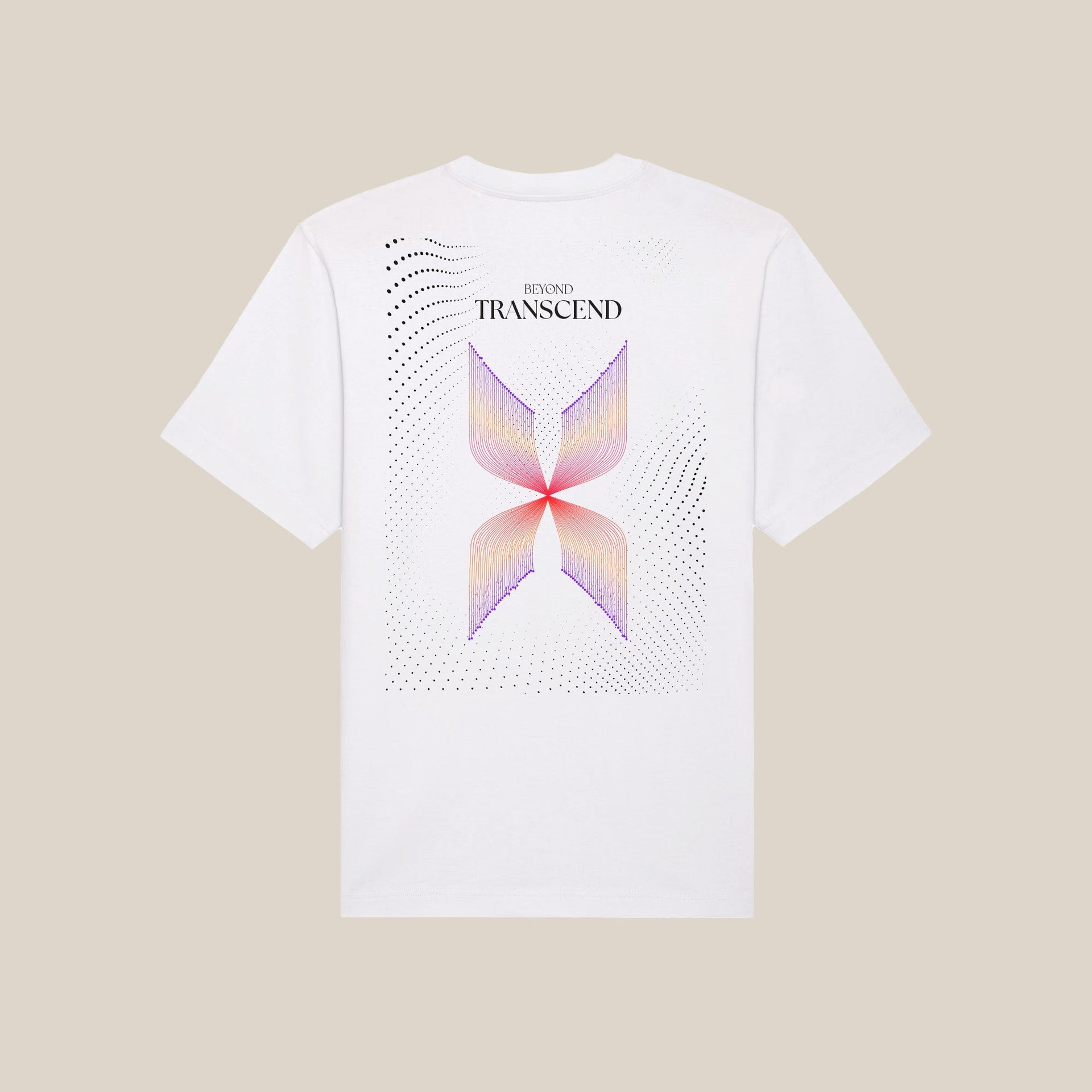 Beyond Transcend | Back Print | White T-Shirt - Organic Apparel by The Ei8ht