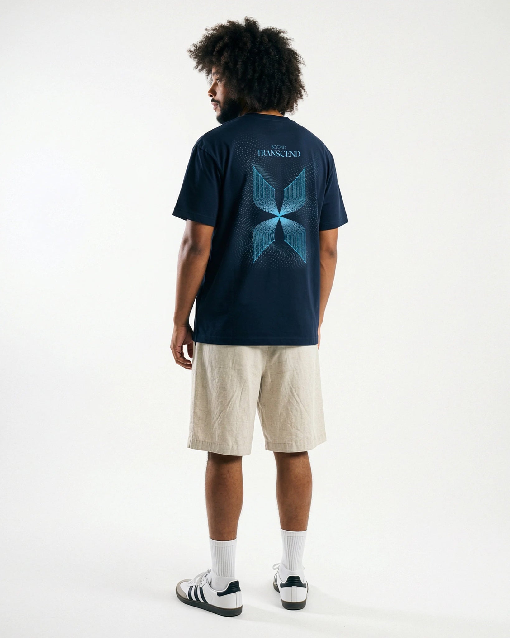 Beyond - Transcend | Relaxed Fit - Organic Cotton T-Shirt | Navy - Organic Apparel by The Ei8ht