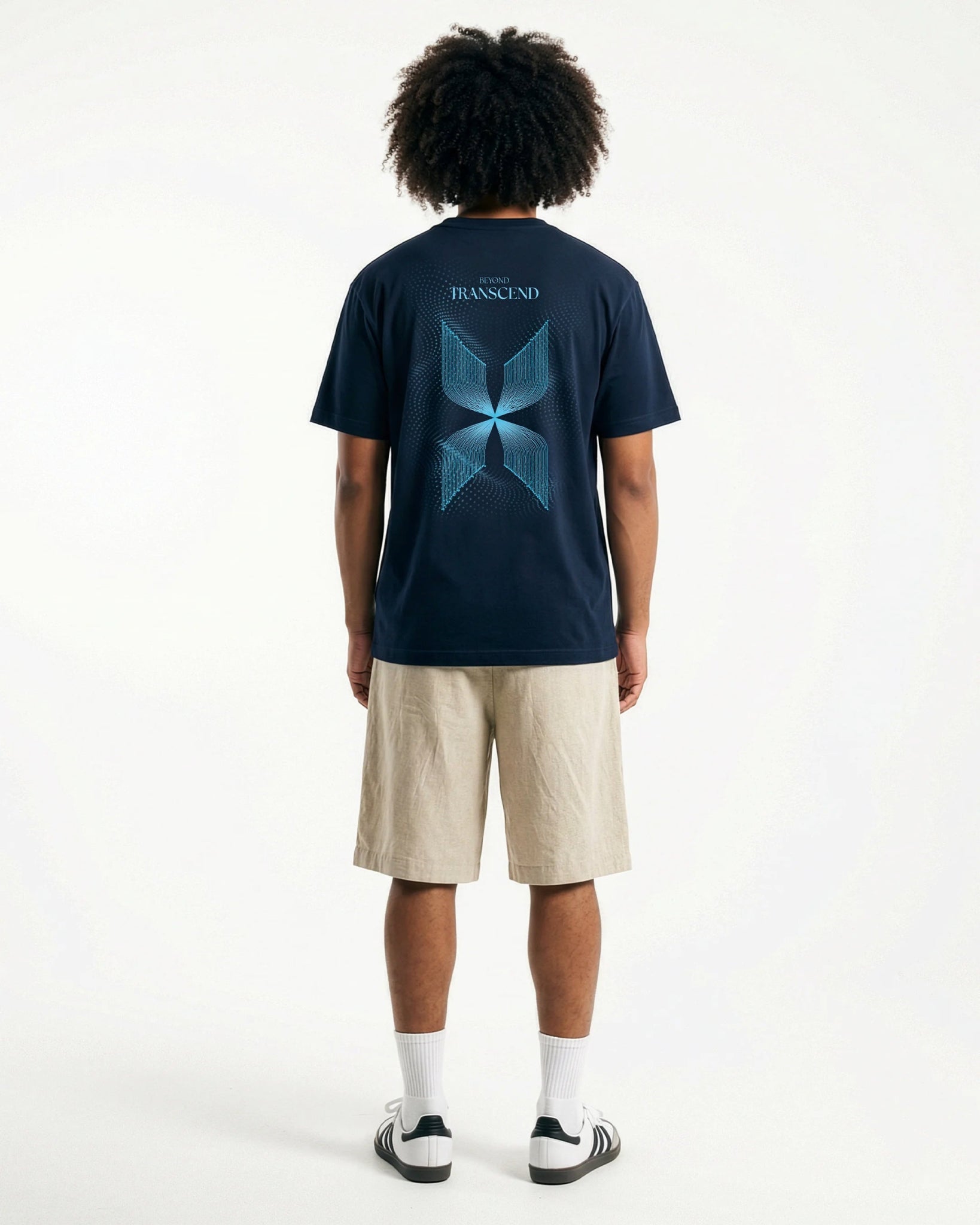 Beyond - Transcend | Relaxed Fit - Organic Cotton T-Shirt | Navy - Organic Apparel by The Ei8ht