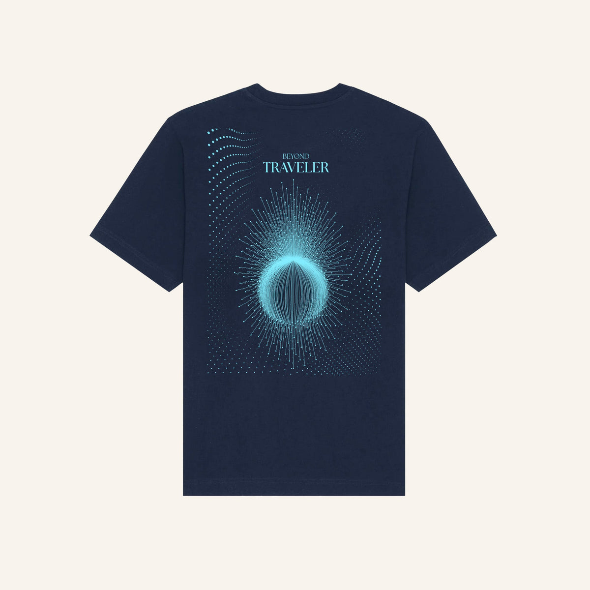 Beyond Traveler | Back Print | Navy T-Shirt - Organic Apparel by The Ei8ht