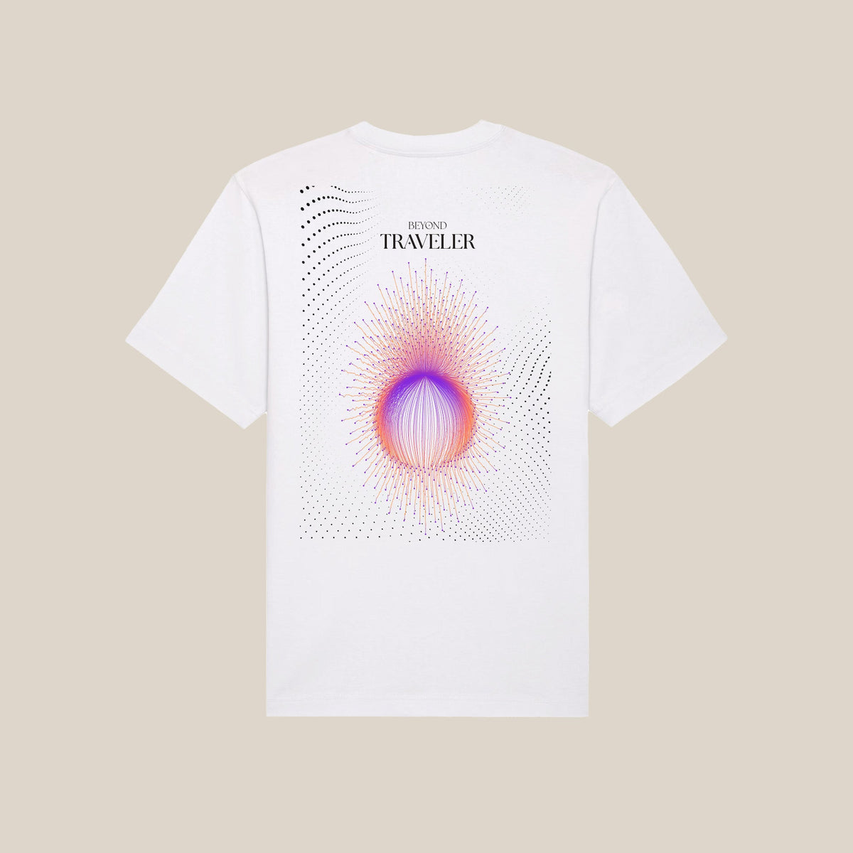 Beyond Traveler | Back Print | White T-Shirt - Organic Apparel by The Ei8ht