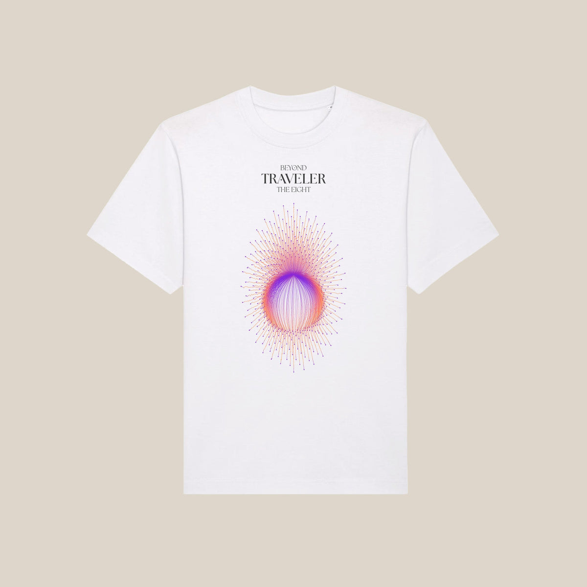 Beyond Traveler | Front Print | White T-Shirt - Organic Apparel by The Ei8ht