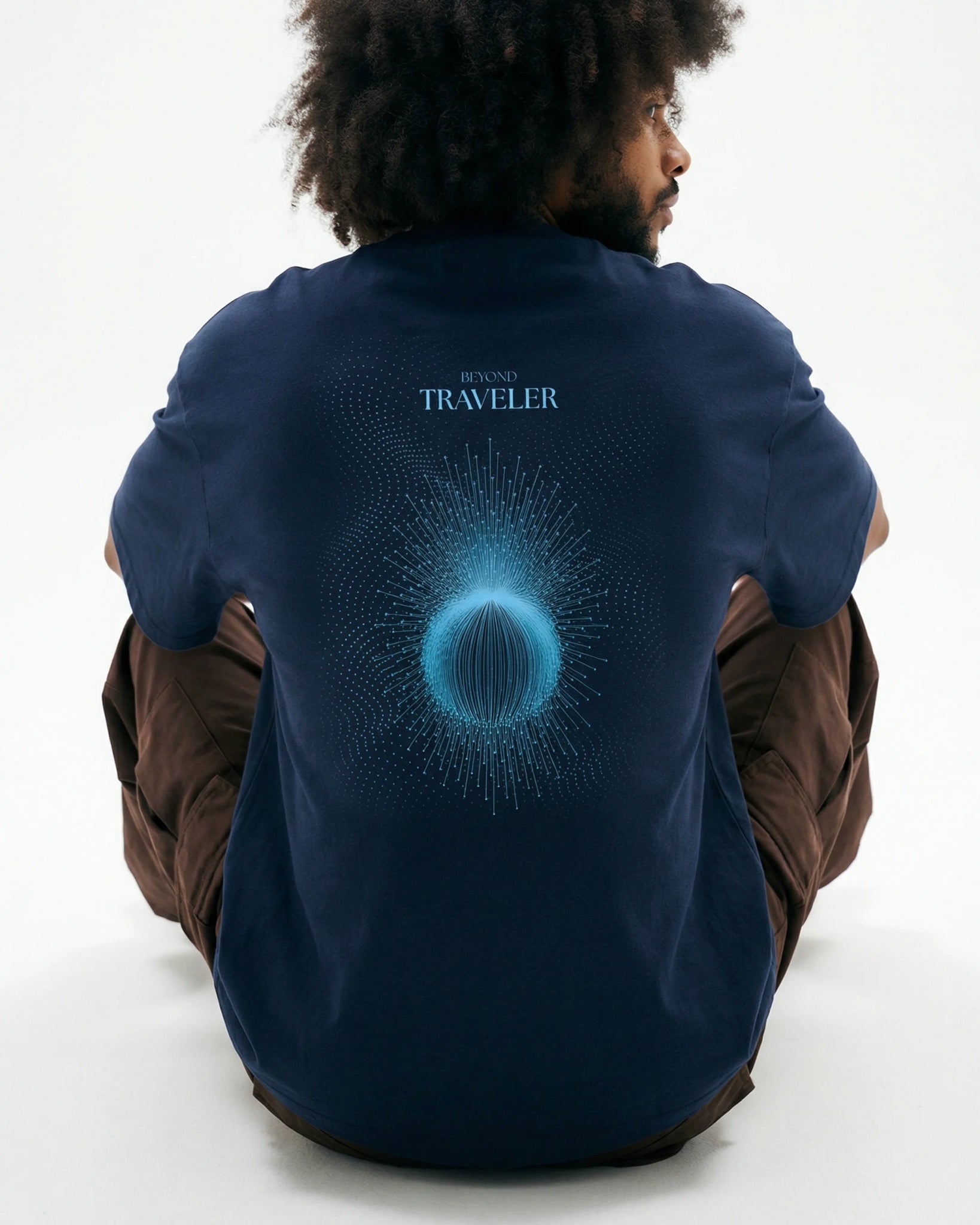 Beyond - Traveler | Oversized - Organic Cotton T-Shirt | Navy | Men - Organic Apparel by The Ei8ht