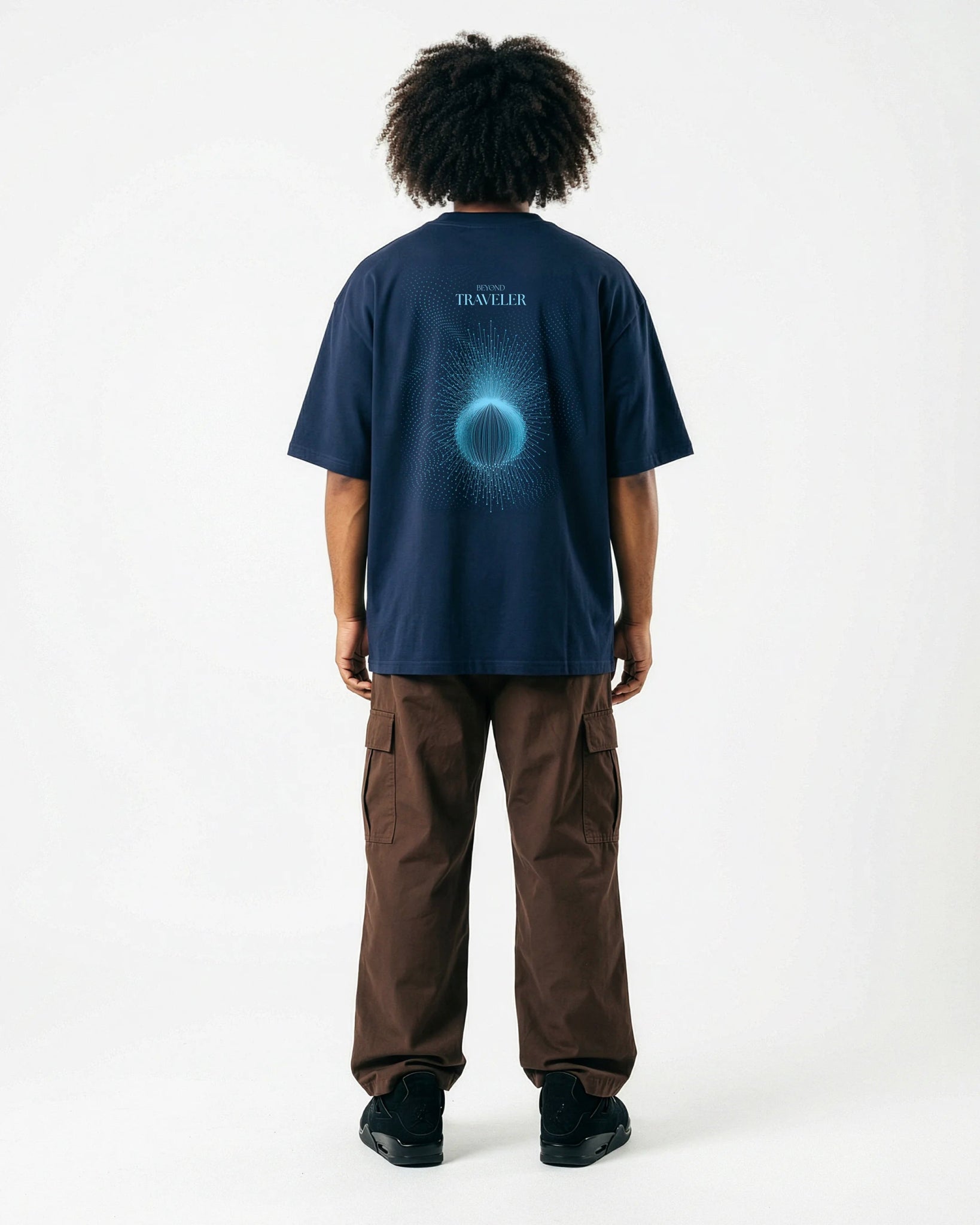 Beyond - Traveler | Oversized - Organic Cotton T-Shirt | Navy | Men - Organic Apparel by The Ei8ht