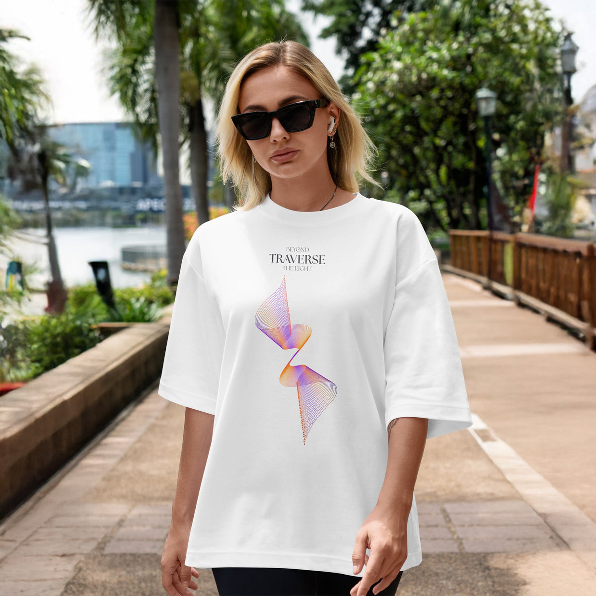 Beyond Traverse | Front Print | White T-Shirt - Organic Apparel by The Ei8ht