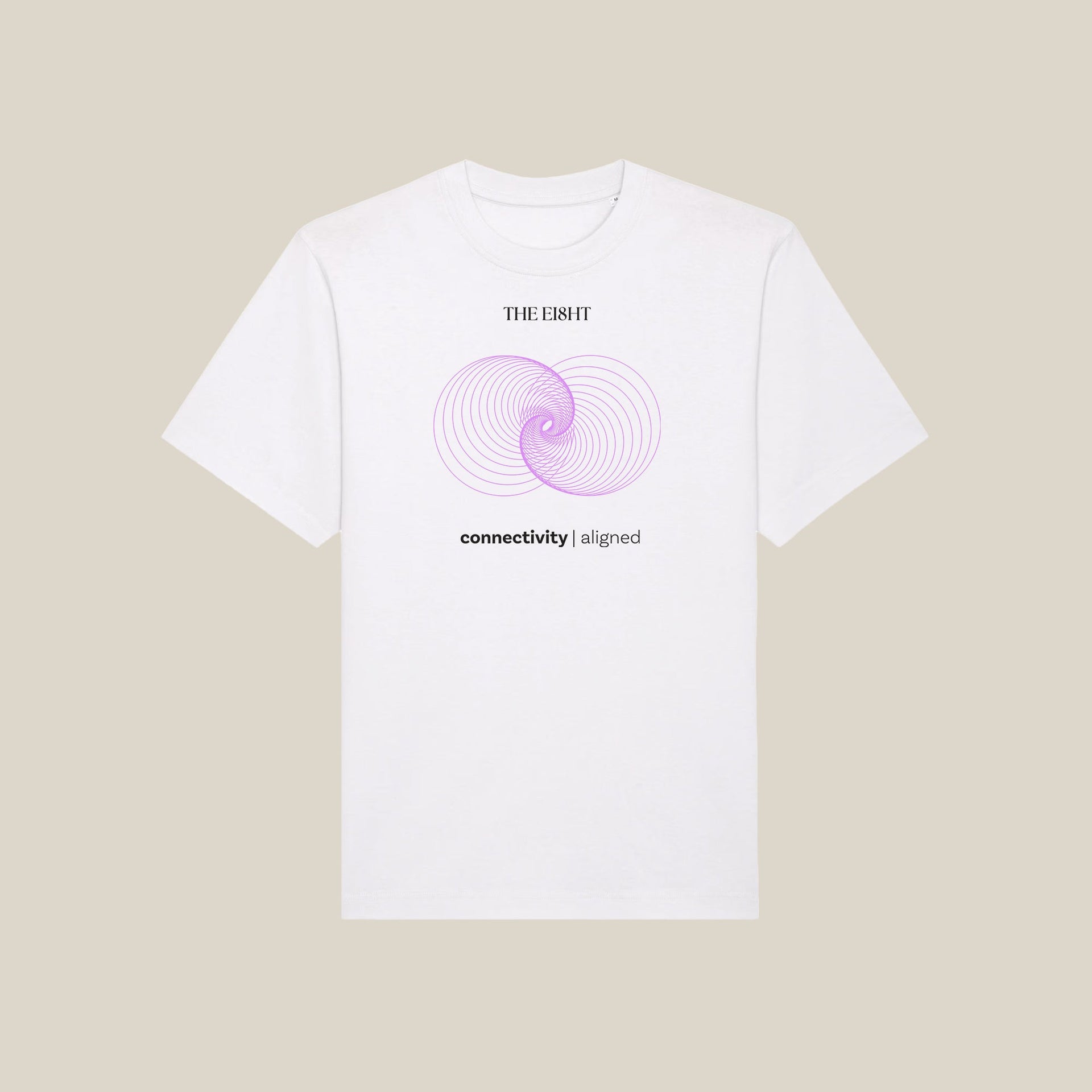 Connectivity Aligned | Oversized T-Shirt | White - Organic Apparel by The Ei8ht