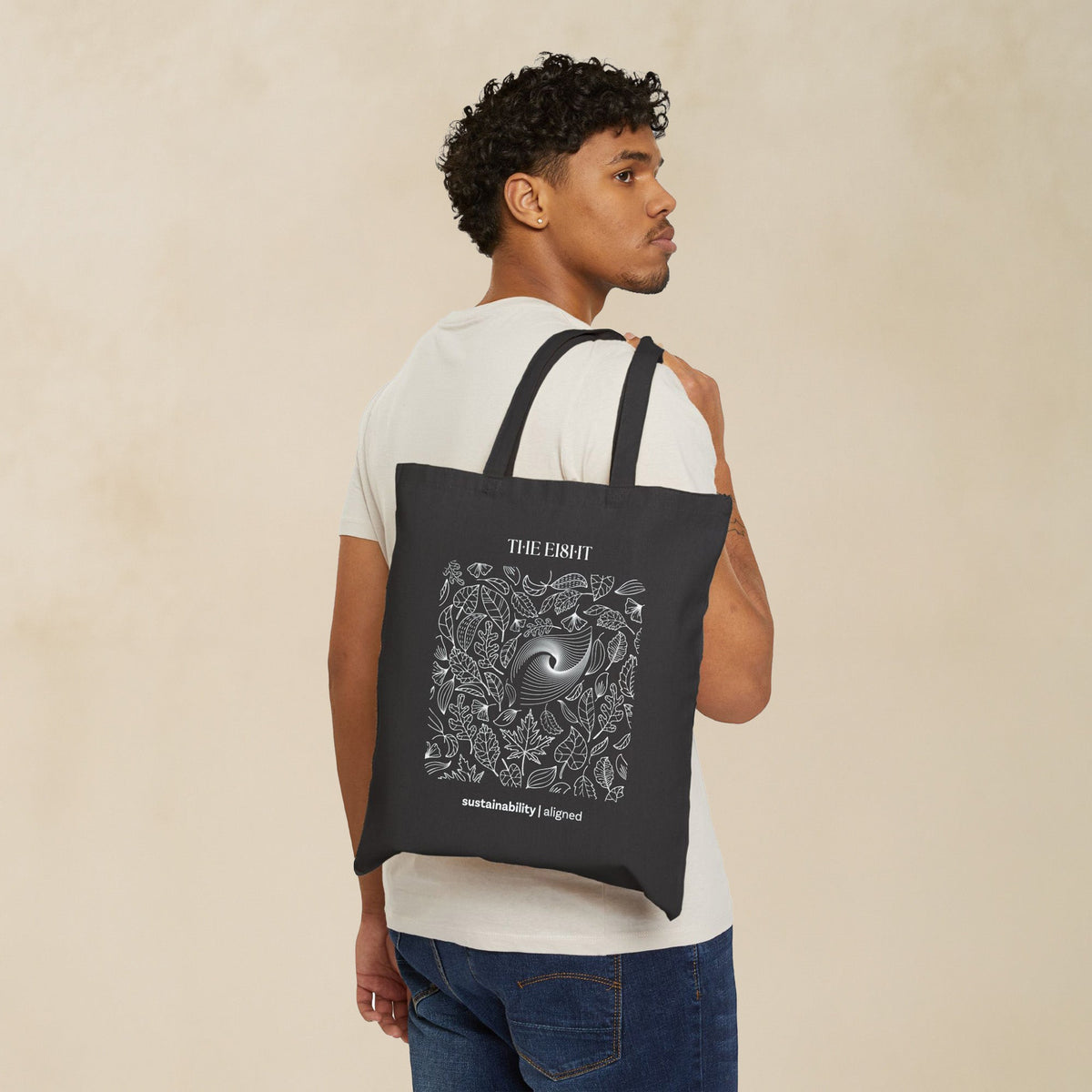 Eco - Friendly Black Tote Bag | Aligned by The Ei8ht - Organic Apparel by The Ei8ht