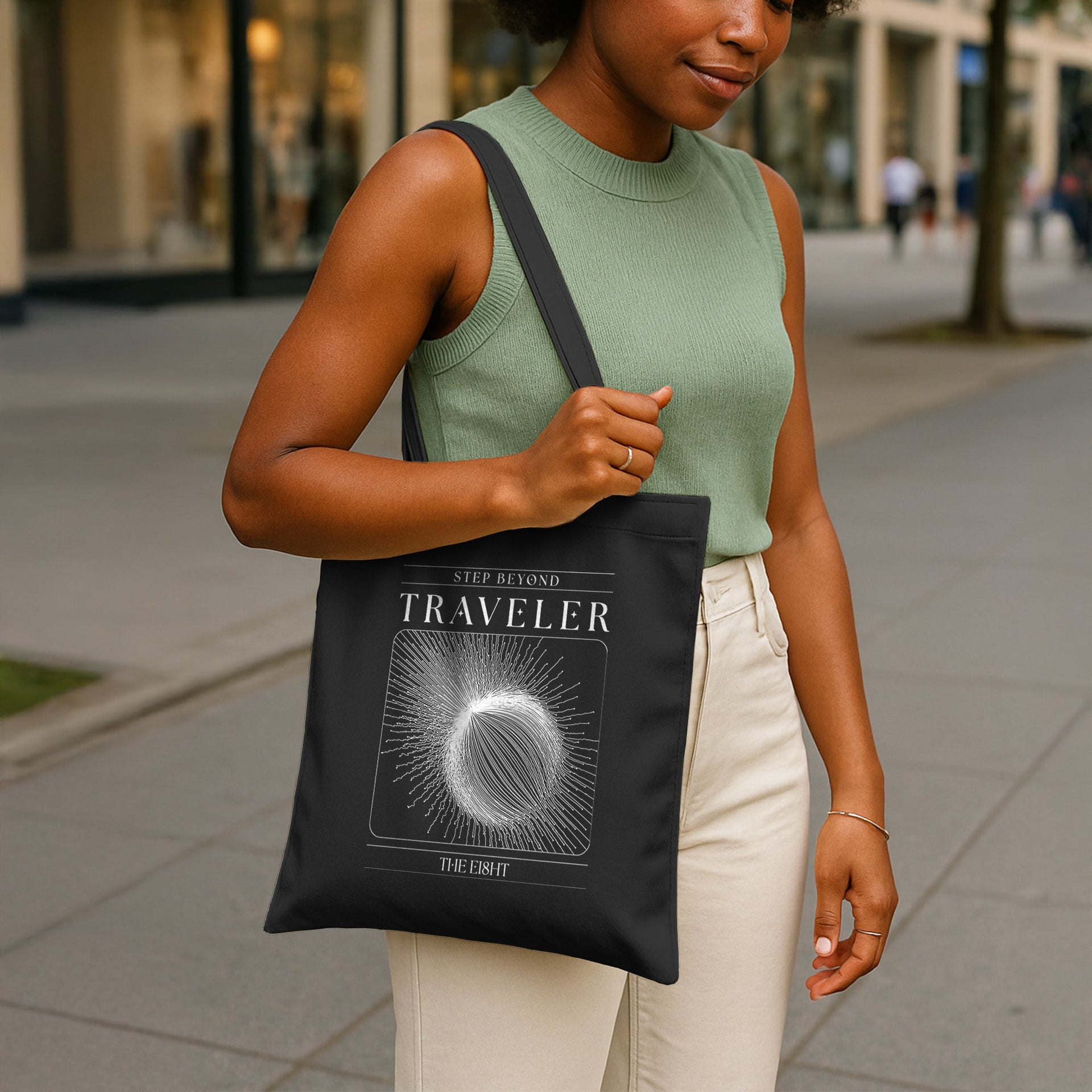 Eco - Friendly Black Tote Bag | Traveler by The Ei8ht - Organic Apparel by The Ei8ht