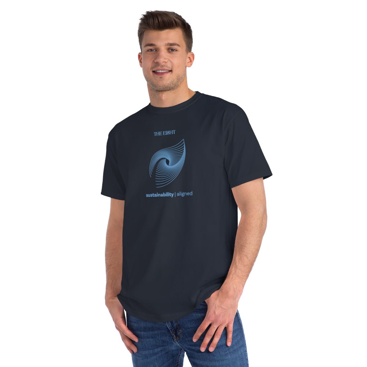 Sustainability Organic T-Shirt | Navy - Organic Apparel by The Ei8ht