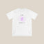 Connectivity White Organic Cotton T-Shirt with purple interconnected spirals - Sustainable fashion from The Ei8ht Aligned Collection 