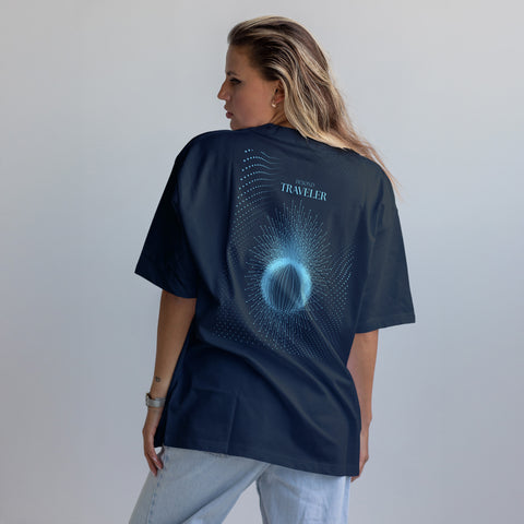 Beyond Traveler | Back Print | Navy T-Shirt