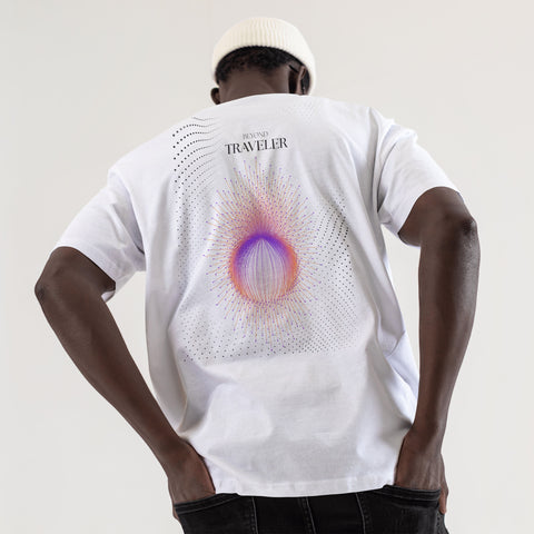 Beyond Traveler | Back Print | White T-Shirt