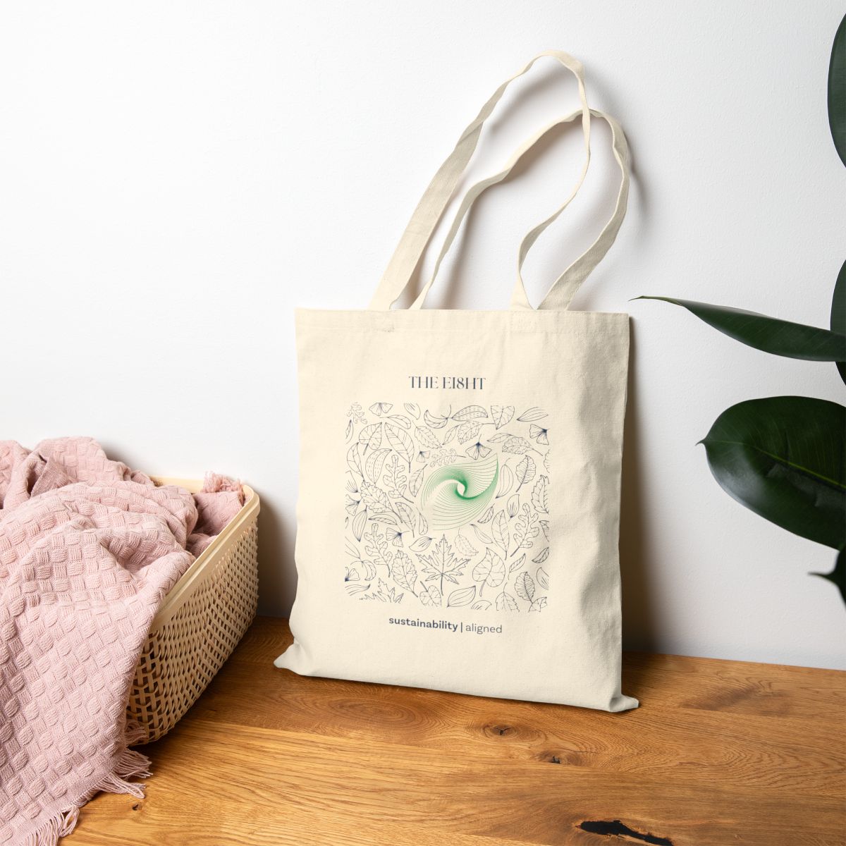 Aligned Tote Bag in Natural | Eco - Friendly Cotton Tote Bag - Organic Apparel by The Ei8ht