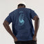 Beyond Portal Oversized Organic Cotton Navy T-Shirt featuring futuristic design on back.