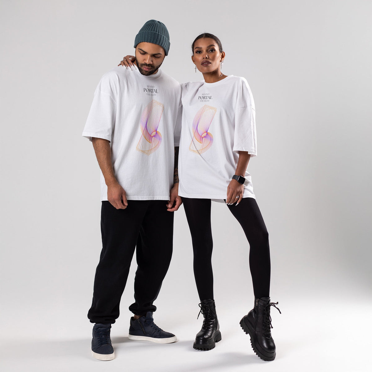 Beyond Portal | Front Print | White T-Shirt - Organic Apparel by The Ei8ht