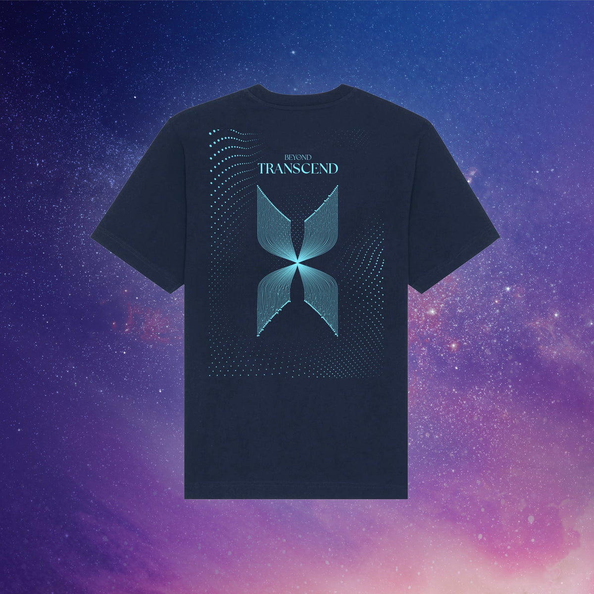 Beyond Transcend | Back Print | Navy T-Shirt - Organic Apparel by The Ei8ht