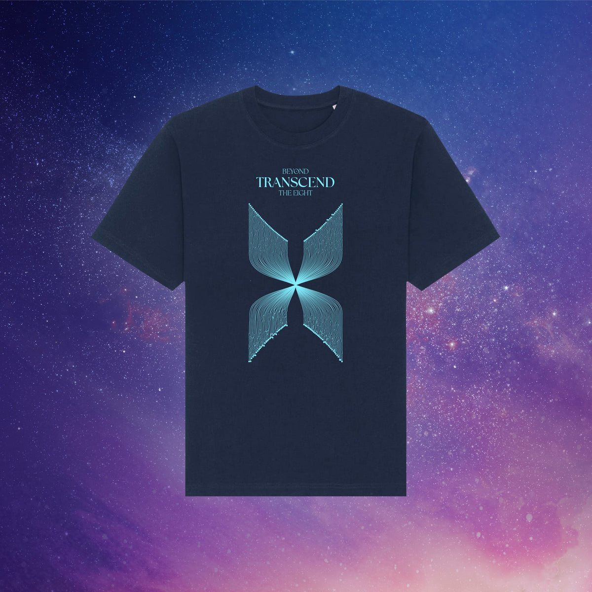 Beyond Transcend | Front Print | Navy T-Shirt - Organic Apparel by The Ei8ht
