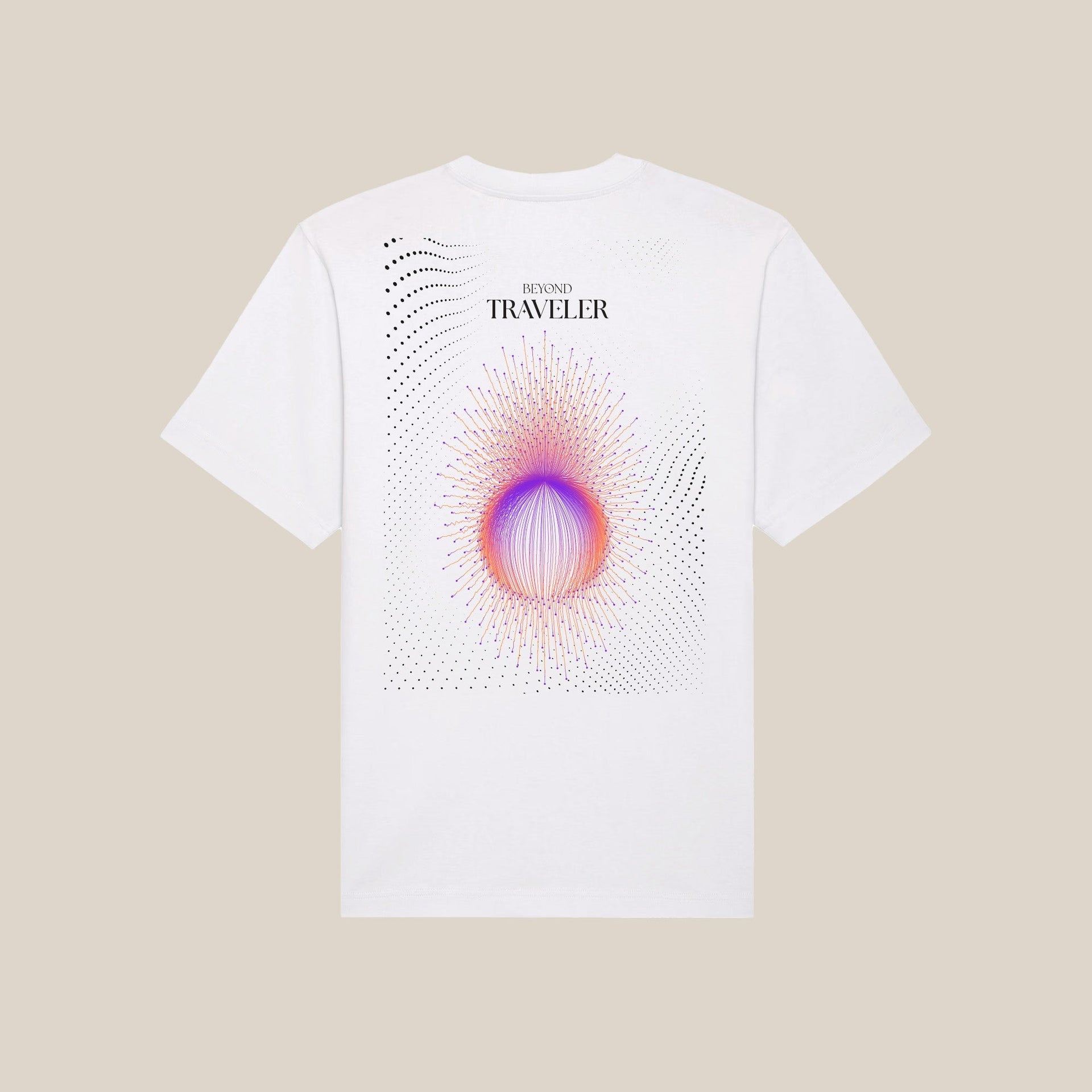 Beyond Traveler | Back Print | White T-Shirt - Organic Apparel by The Ei8ht