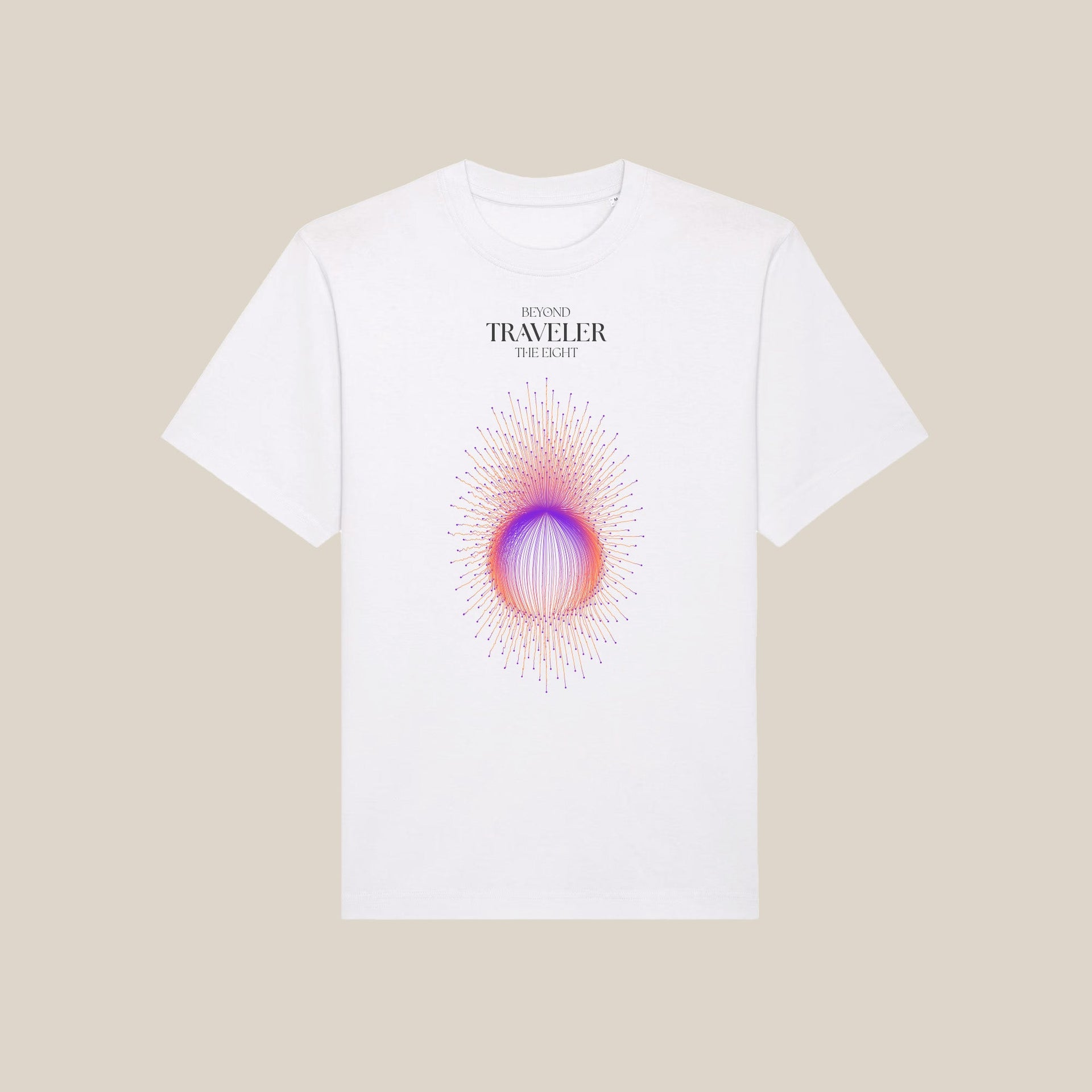 Beyond Traveler | Front Print | White T-Shirt - Organic Apparel by The Ei8ht