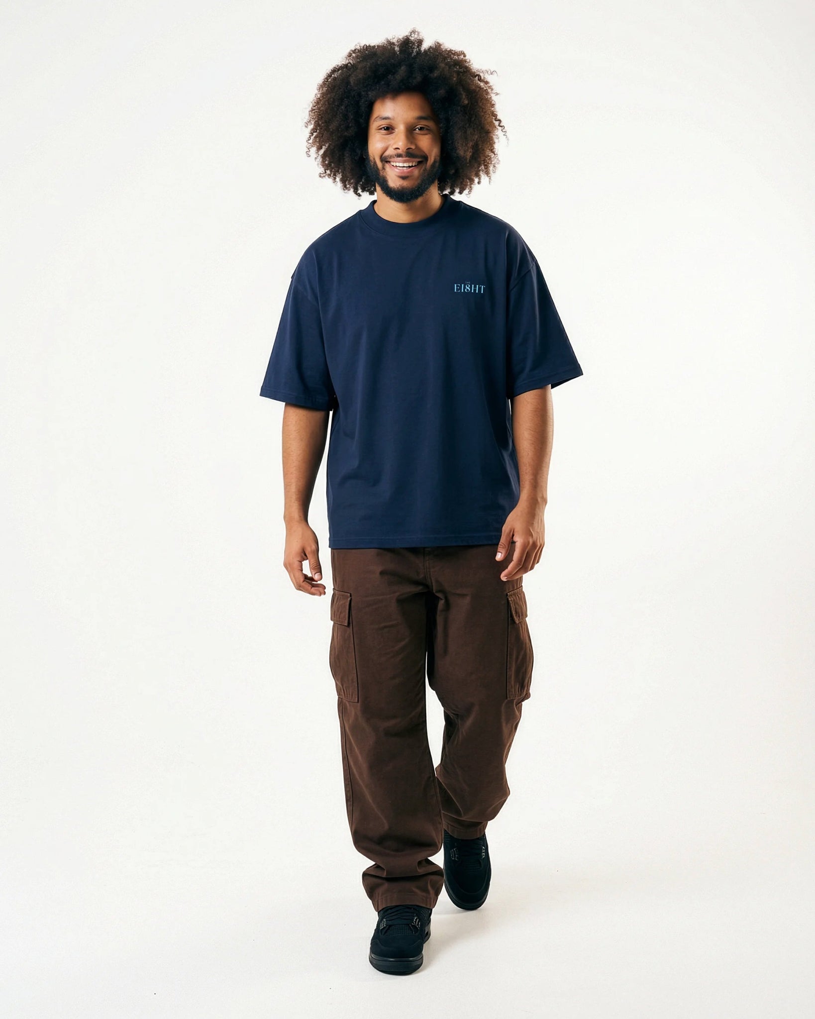 Beyond - Traveler | Oversized - Organic Cotton T-Shirt | Navy | Men - Organic Apparel by The Ei8ht