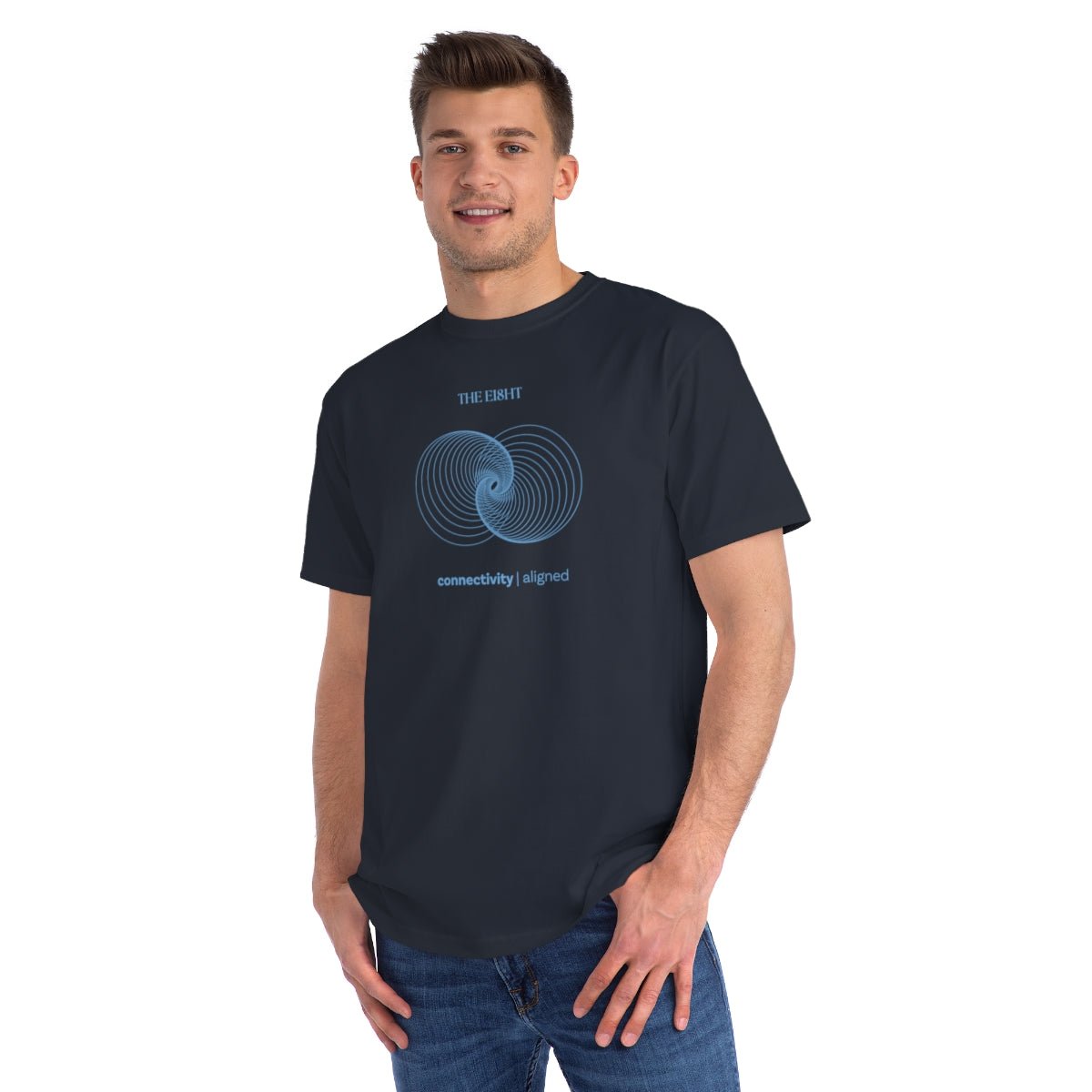 Connectivity Organic T-Shirt | Navy - Organic Apparel by The Ei8ht