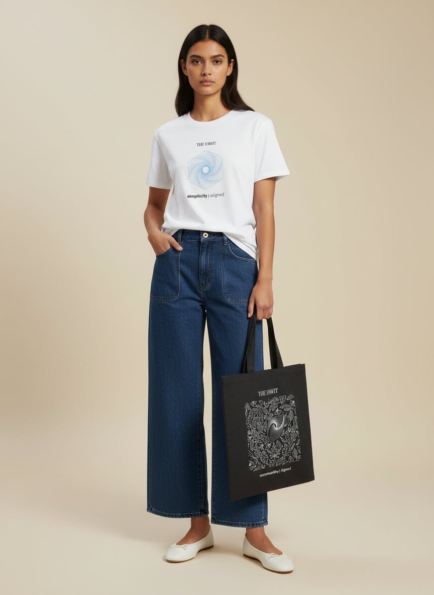 Eco - Friendly Black Tote Bag | Aligned by The Ei8ht - Organic Apparel by The Ei8ht