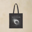 Traveler Black Organic Cotton Tote Bag - eco-friendly reusable with cosmic design | Sustainable by the Ei8ht.