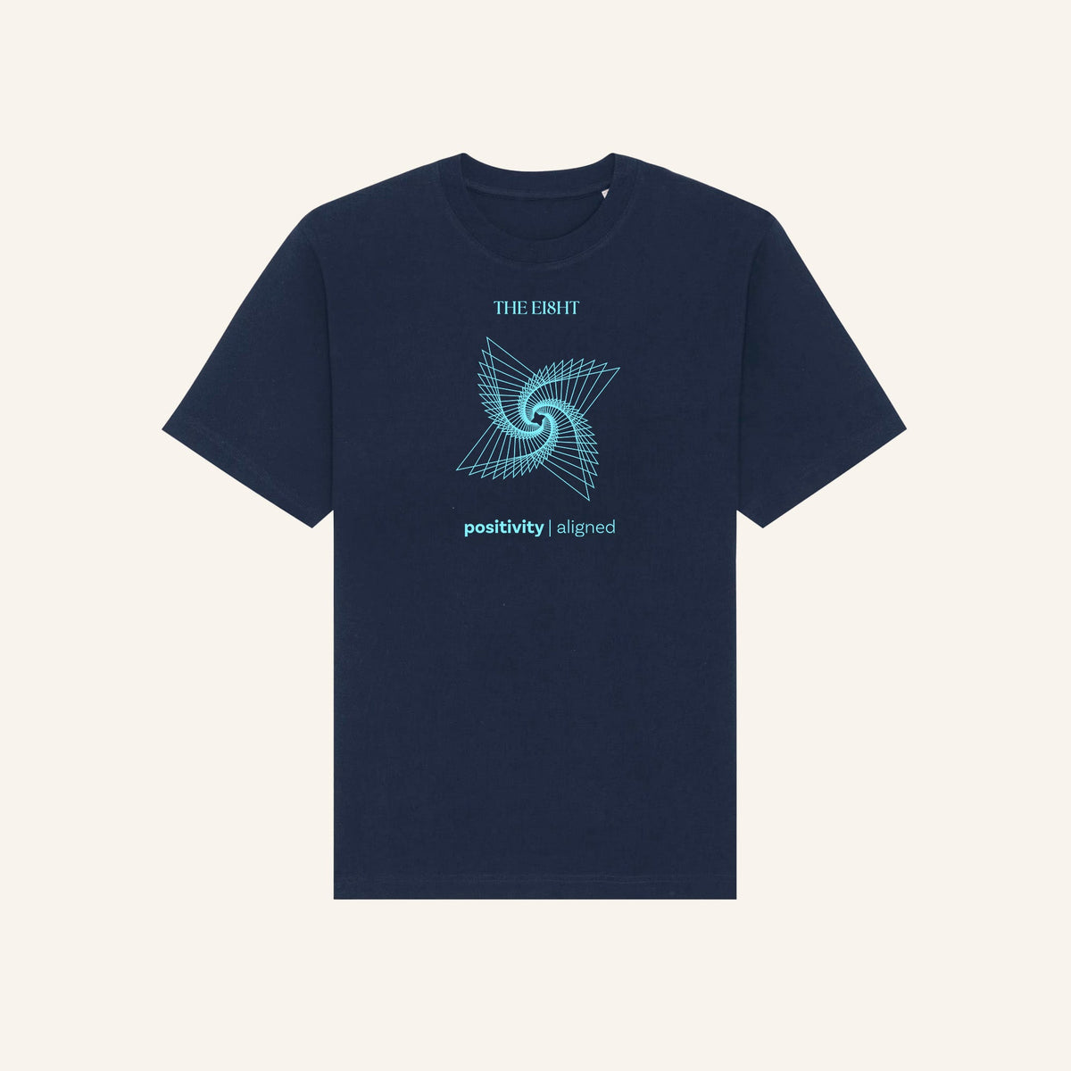 Positivity Aligned | Oversized T-Shirt | Navy - Organic Apparel by The Ei8ht