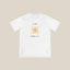 Positivity White Organic Cotton T-Shirt with orange spiral design - Ethical Apparel from The Ei8ht Aligned Collection.
