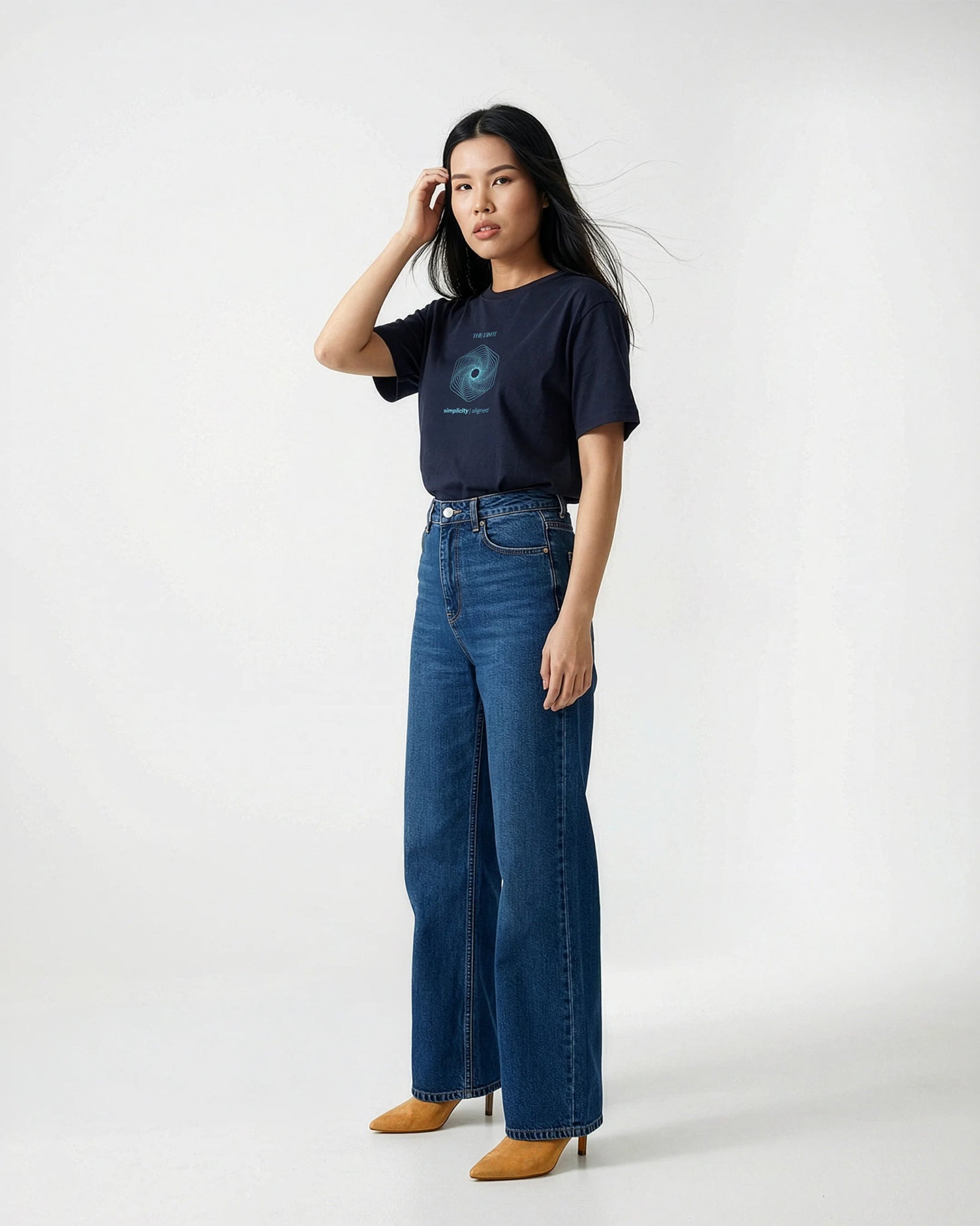 Simplicity Aligned | Oversized T-Shirt | Navy - Organic Apparel by The Ei8ht