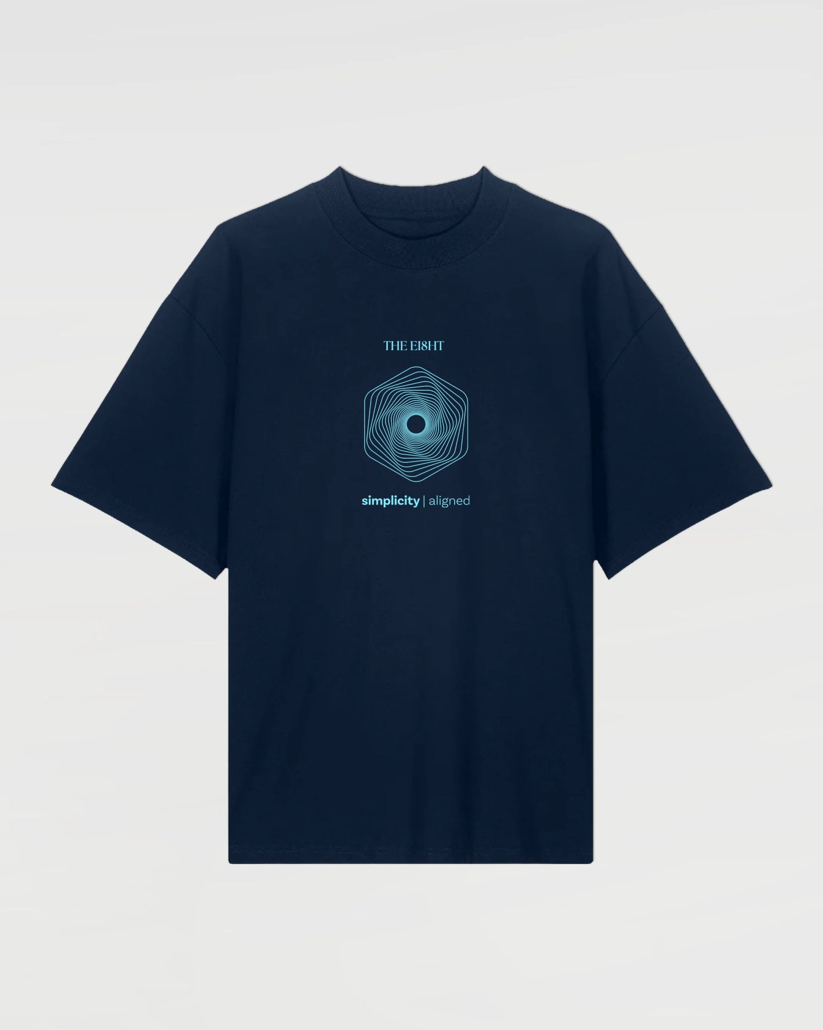 Simplicity Aligned | Oversized T-Shirt | Navy - Organic Apparel by The Ei8ht
