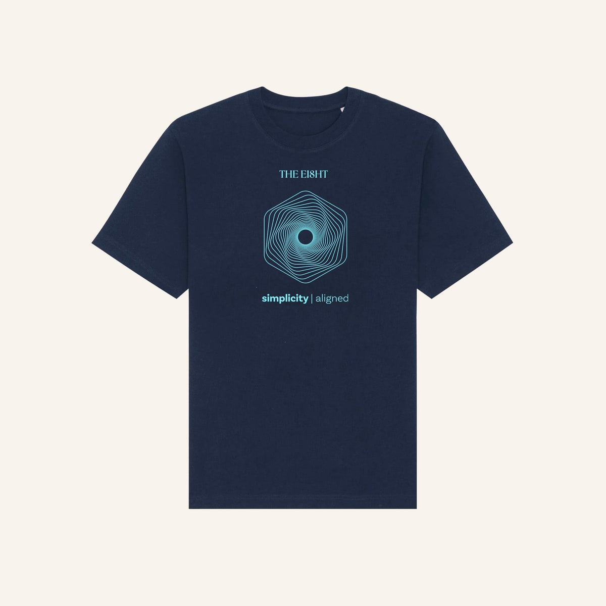 Simplicity Aligned | Oversized T-Shirt | Navy - Organic Apparel by The Ei8ht