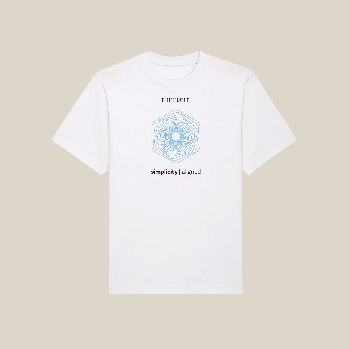 Simplicity Aligned | Oversized T-Shirt | White - Organic Apparel by The Ei8ht