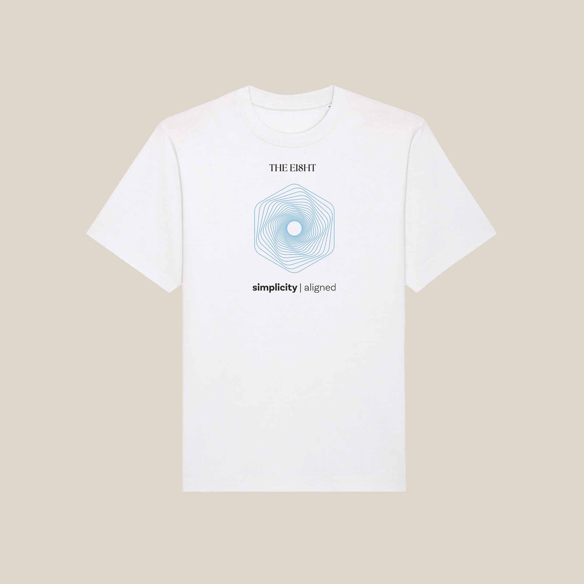 Simplicity Aligned | Oversized T-Shirt | White - Organic Apparel by The Ei8ht