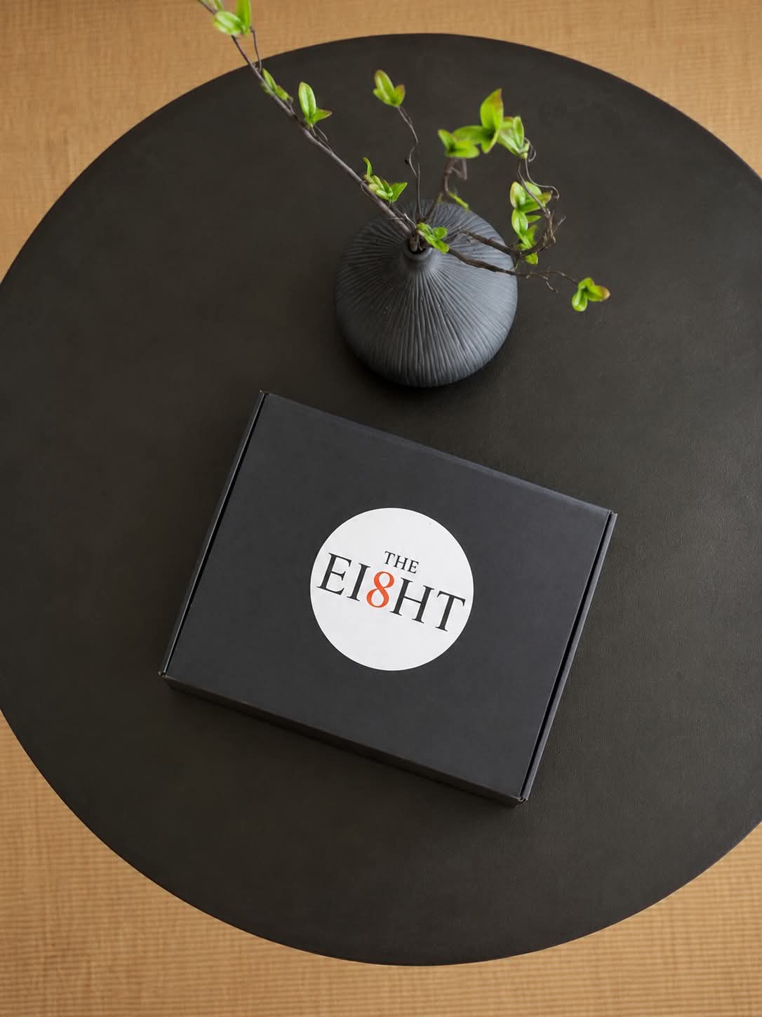 The Transition Set gift box by The Ei8ht, styled on a table.